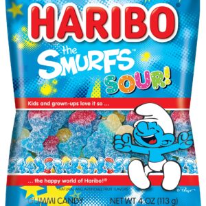 Haribo The Smurfs Sour Gummi Candy 4 oz